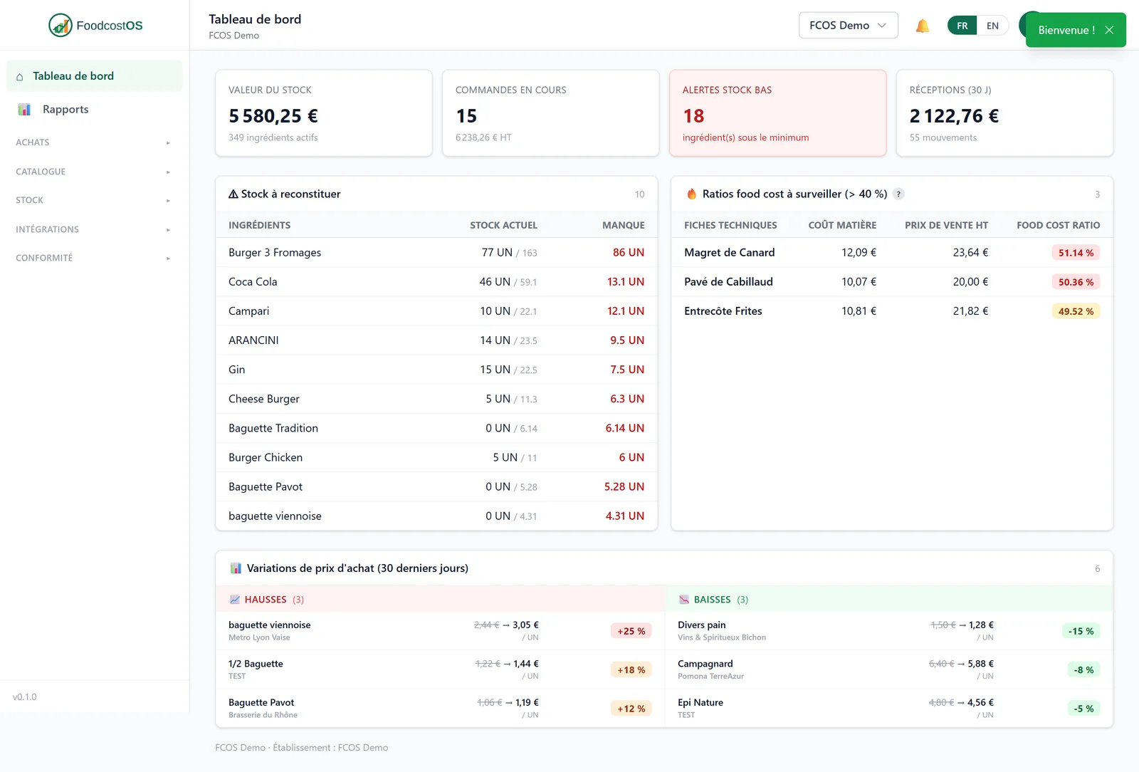 Interface FoodCostOS